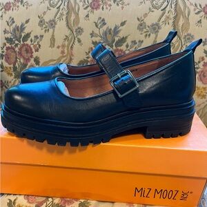 Miz Mooz Women's Black Mary Jane Flats